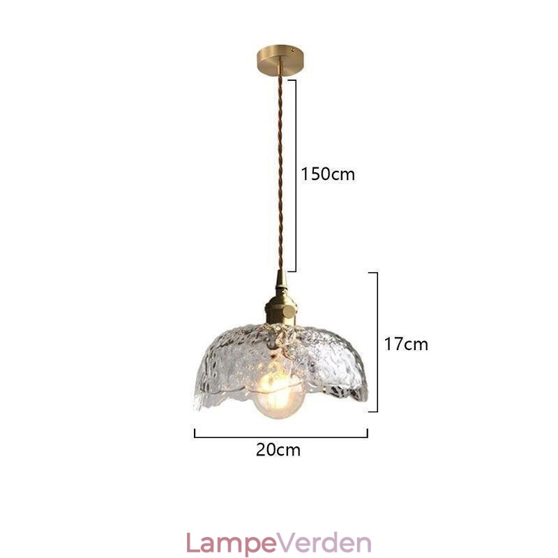 Uregelmæssig Messing Glas Pendel Hammer Glas Loftslampe