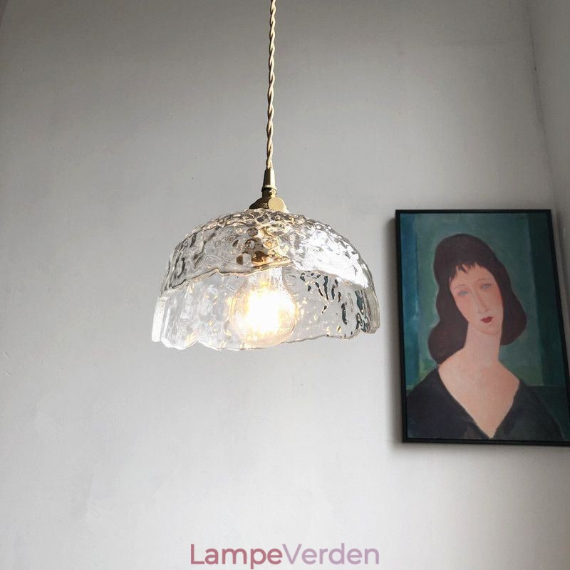 Uregelmæssig Messing Glas Pendel Hammer Glas Loftslampe