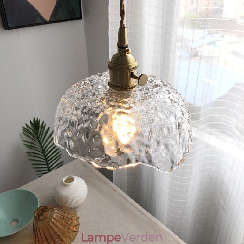 Uregelmæssig Messing Glas Pendel Hammer Glas Loftslampe