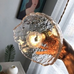 Uregelmæssig Messing Glas Pendel Hammer Glas Loftslampe
