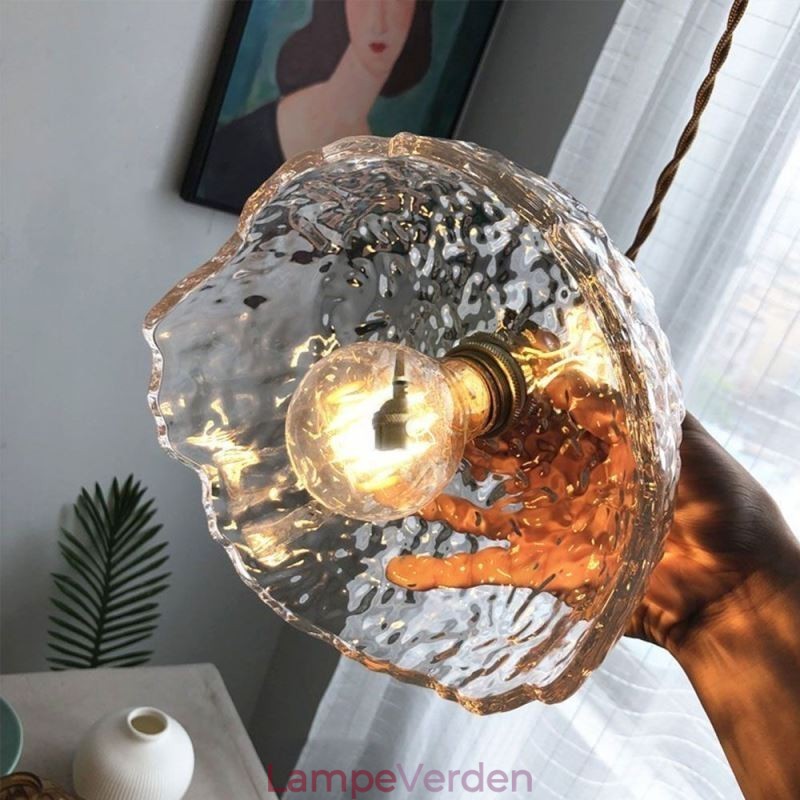 Uregelmæssig Messing Glas Pendel Hammer Glas Loftslampe