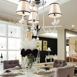Moderne moderne krystal krom metal lysekrone