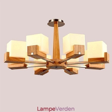 Nordic Wood Pendel Lampeskærm Lysekrone i glas Nordic Wood Pendel Lampeskærm Lysekrone i glas