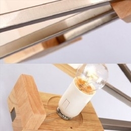 Nordic Wood Pendel Lampeskærm Lysekrone i glas