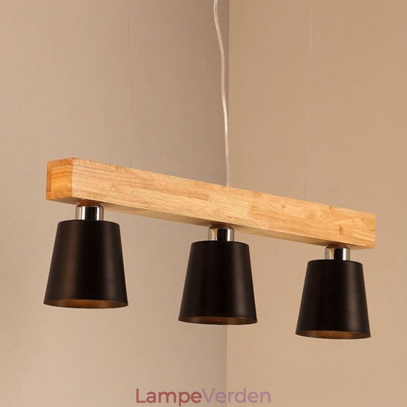 Nordic Wood Lysekrone Unik Lige Pendel Light Cafe