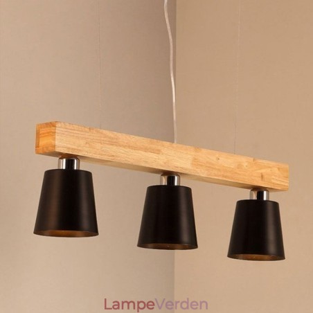 Nordic Wood Lysekrone Unik Lige Pendel Light Cafe