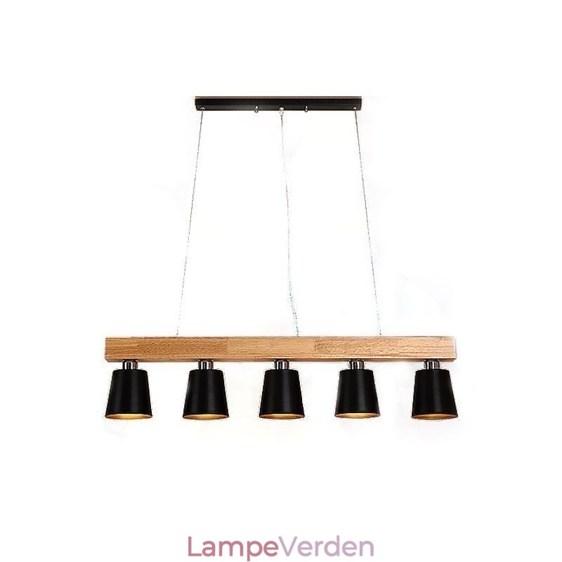 Nordic Wood Lysekrone Unik Lige Pendel Light Cafe