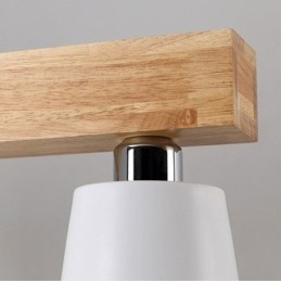Nordic Wood Lysekrone Unik Lige Pendel Light Cafe