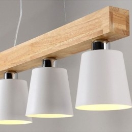 Nordic Wood Lysekrone Unik Lige Pendel Light Cafe