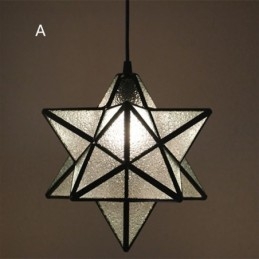 Europæisk farvet glas pendel Creative Star Pendel Lampe