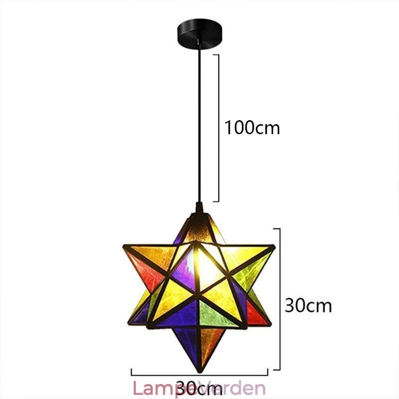 Europæisk farvet glas pendel Creative Star Pendel Lampe