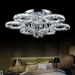 Moderne moderne krystal krom metal flush Mount