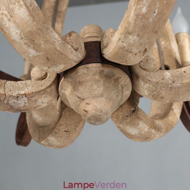 Træ Pendel Nordic Retro Loftslampe