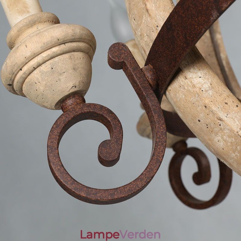 Træ Pendel Nordic Retro Loftslampe