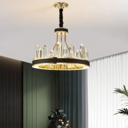 Moderne Crystal Pendel Light Circle Crystal Loftslampe