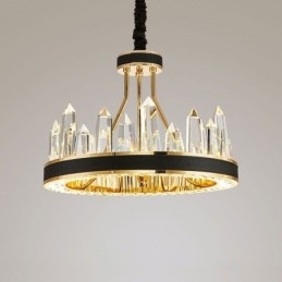 Moderne Crystal Pendel Light Circle Crystal Loftslampe