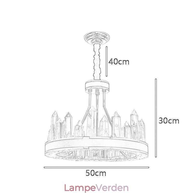 Moderne Crystal Pendel Light Circle Crystal Loftslampe