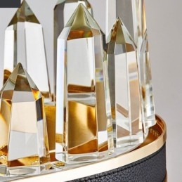 Moderne Crystal Pendel Light Circle Crystal Loftslampe