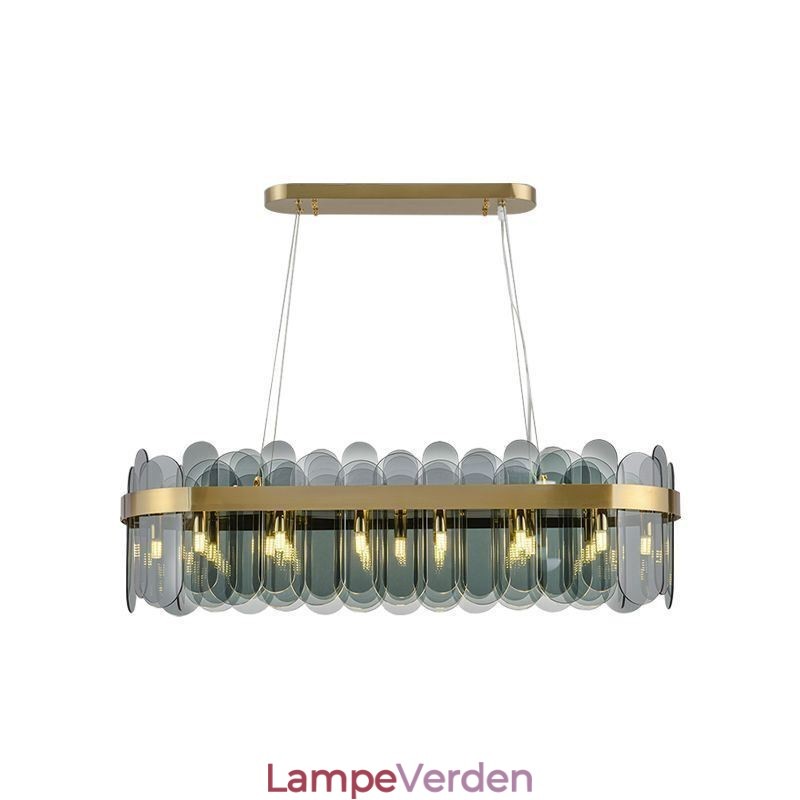Minimalistisk glas pendel Unik farve rektangel loft lys ø