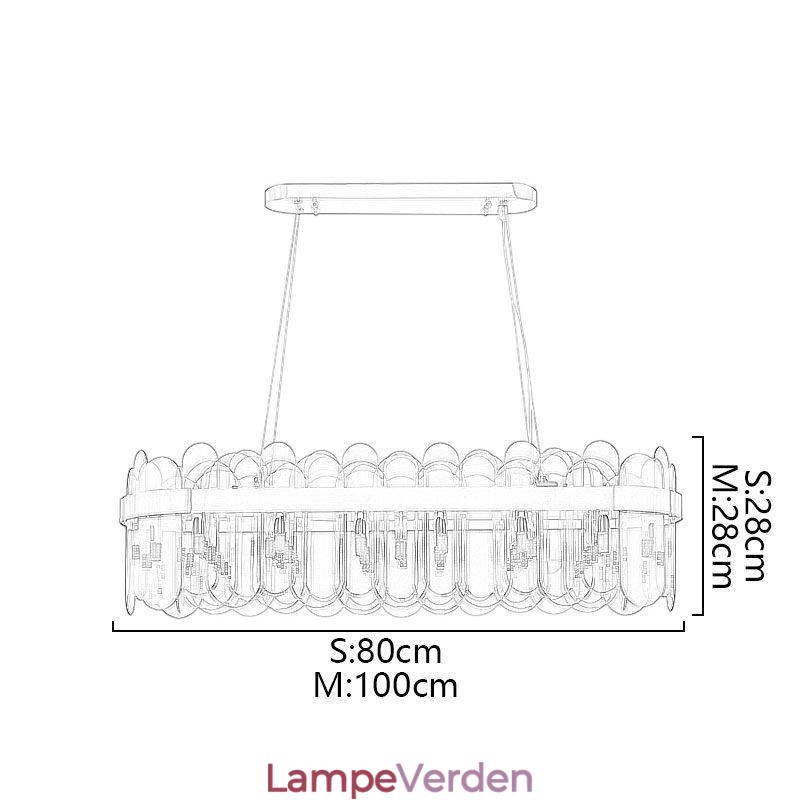 Minimalistisk glas pendel Unik farve rektangel loft lys ø