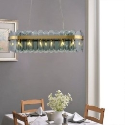 Minimalistisk glas pendel Unik farve rektangel loft lys ø