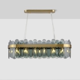 Minimalistisk glas pendel Unik farve rektangel loft lys ø