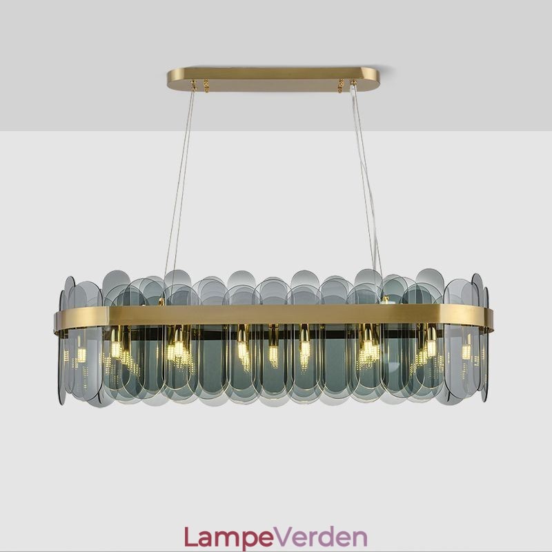Minimalistisk glas pendel Unik farve rektangel loft lys ø