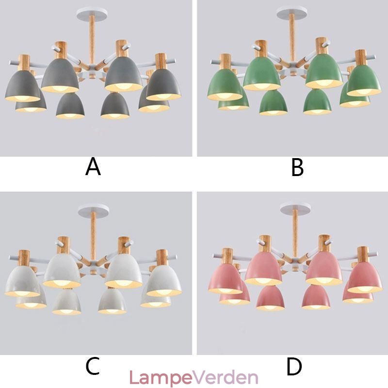 Moderne simpel Macaron Pendel Creative Wooden Lighting