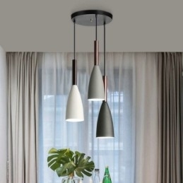 Moderne enkel pendellampe tre lys kreative aluminium kunst lysarmatur Cafe