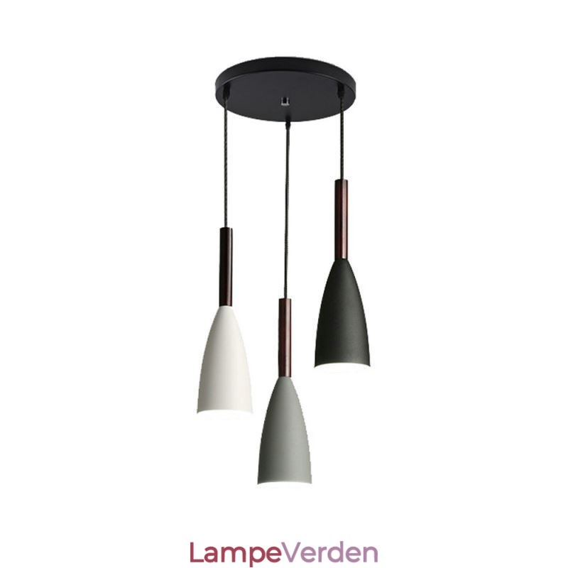 Moderne enkel pendellampe tre lys kreative aluminium kunst lysarmatur Cafe