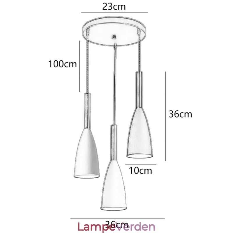 Moderne enkel pendellampe tre lys kreative aluminium kunst lysarmatur Cafe
