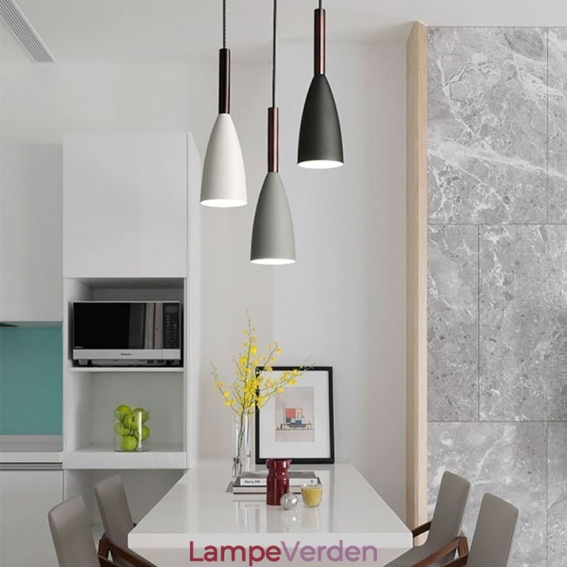 Moderne enkel pendellampe tre lys kreative aluminium kunst lysarmatur Cafe