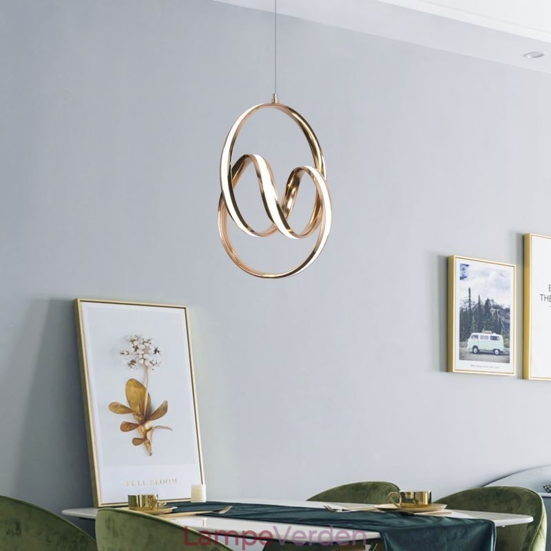 Moderne Minimalistisk Pendel Unik Circular Twist Light Fixture Island