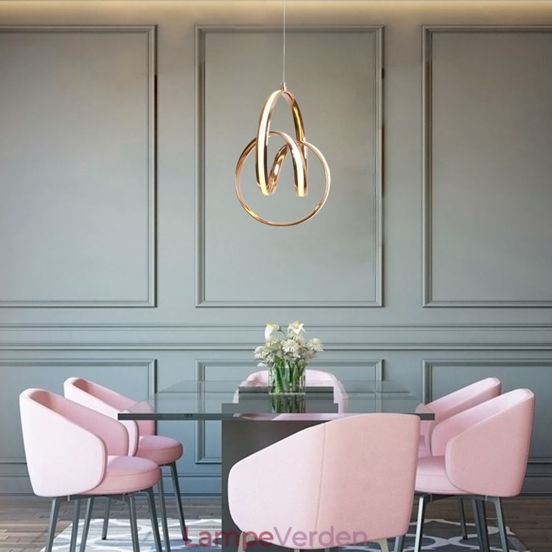 Moderne Minimalistisk Pendel Unik Circular Twist Light Fixture Island