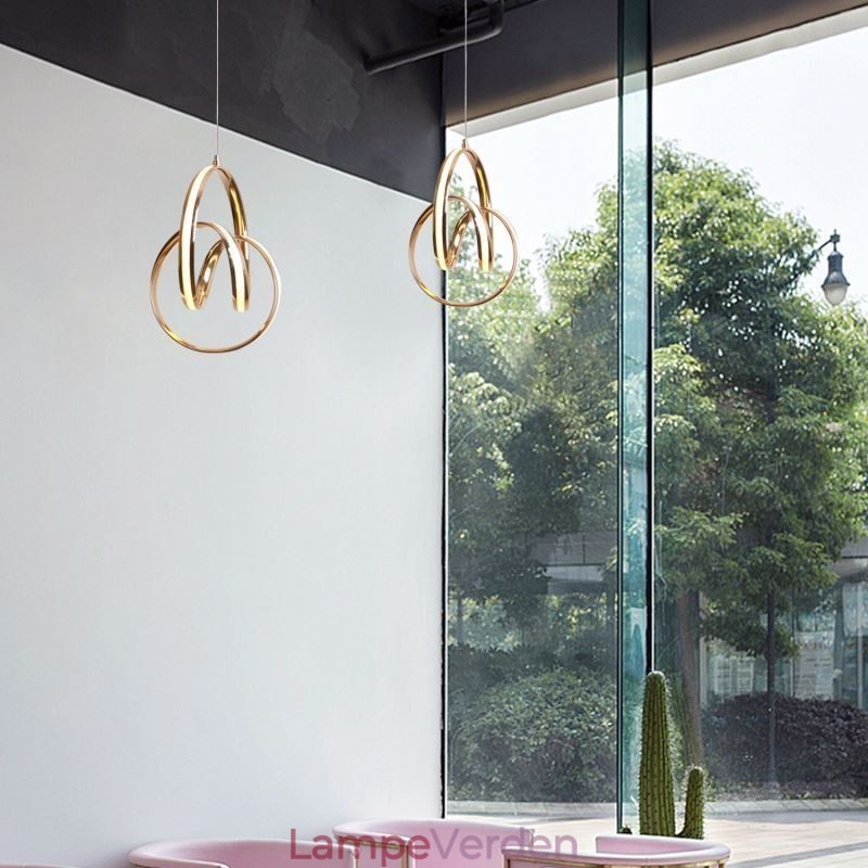 Moderne Minimalistisk Pendel Unik Circular Twist Light Fixture Island