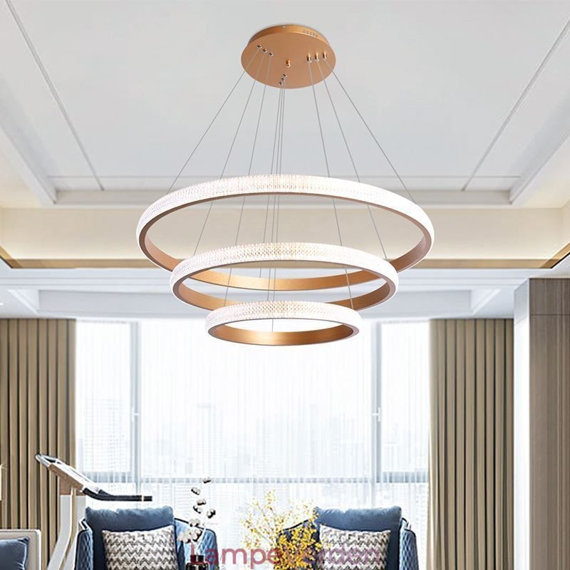 Moderne Pendel Akryl 3 Ringe Lampe 80+60+40cm