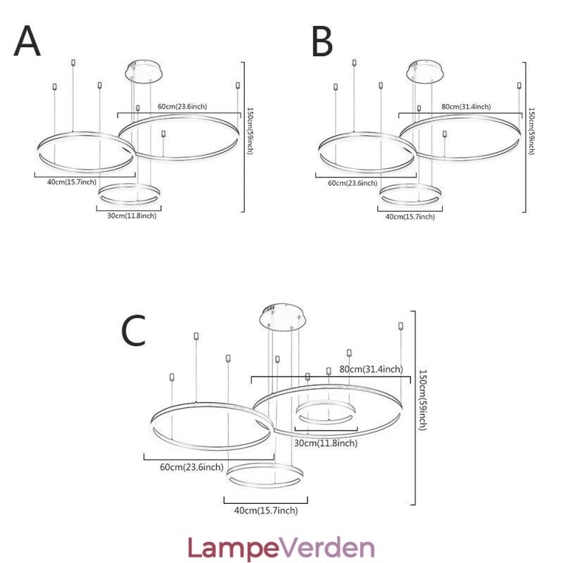 Postmoderne pendel akryl ring form pendel lys