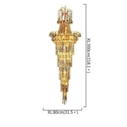 Europæisk Lang Pendant Krystal lysekrone