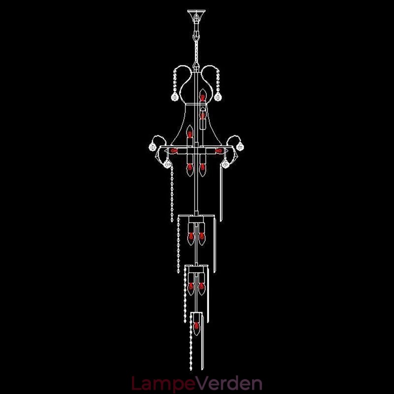 Europæisk Lang Pendant Krystal lysekrone
