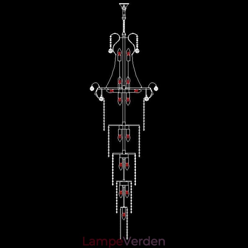 Europæisk Lang Pendant Krystal lysekrone