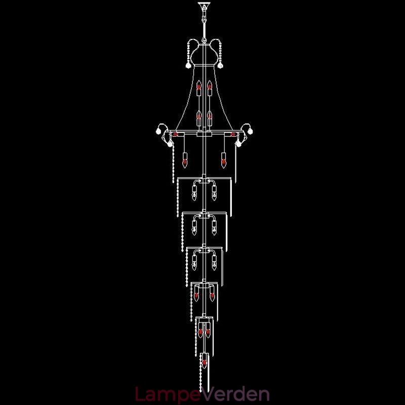 Europæisk Lang Pendant Krystal lysekrone