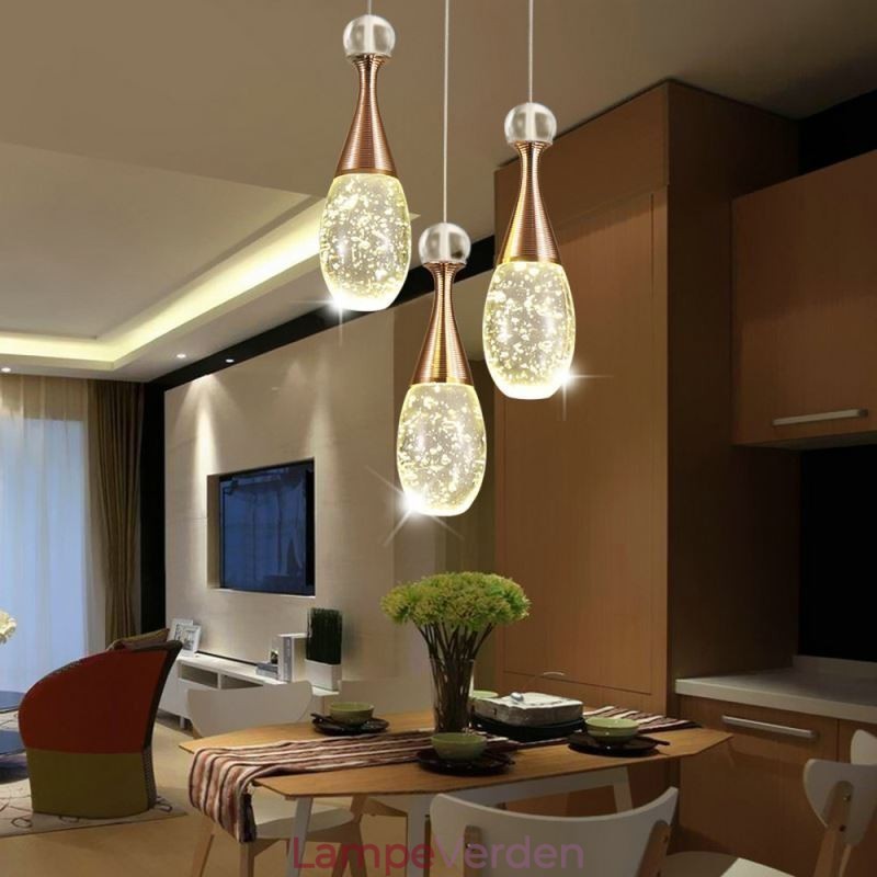 Seeded Glass Teardop Cluster Pendant Lighting