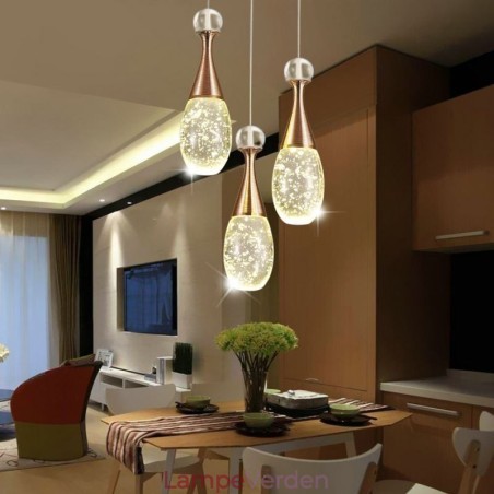 Seeded Glass Teardop Cluster Pendant Lighting