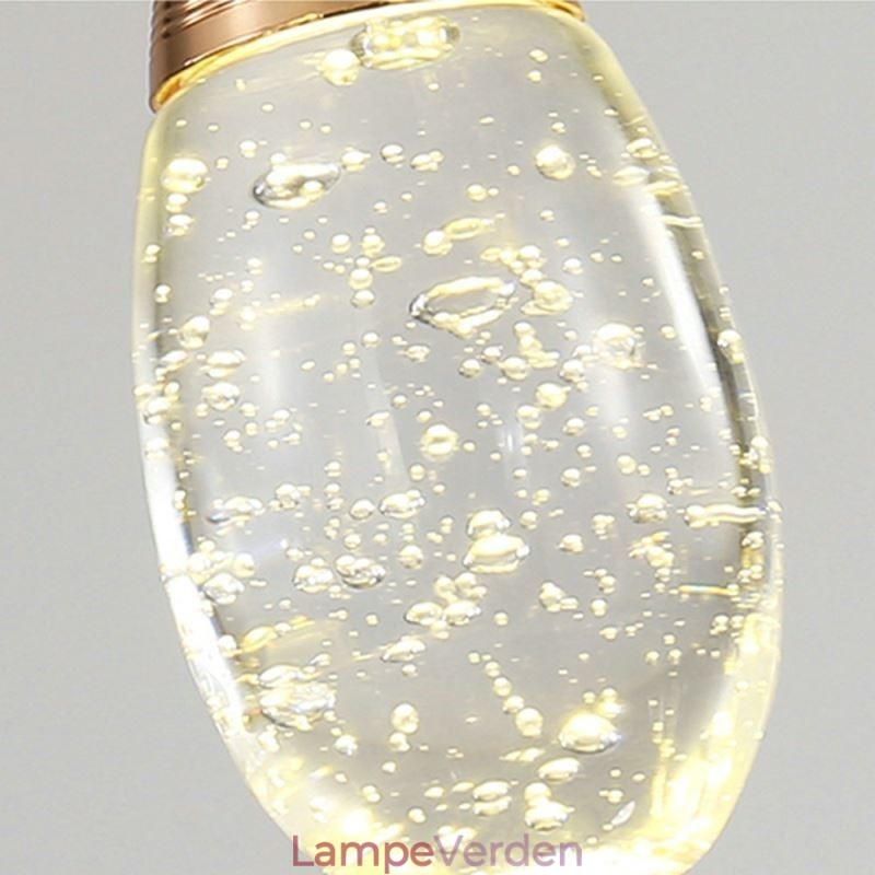 Seeded Glass Teardop Cluster Pendant Lighting