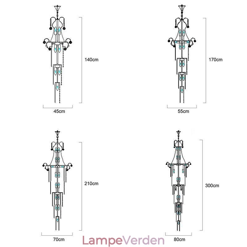 Elegant Lang Pendant Krystal lysekrone
