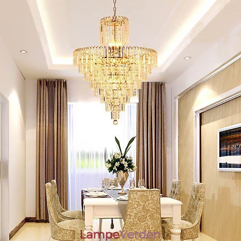 Moderne Elegant Krystal Pendel Light Konisk Lysekrone