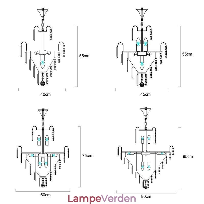 Moderne Elegant Krystal Pendel Light Konisk Lysekrone