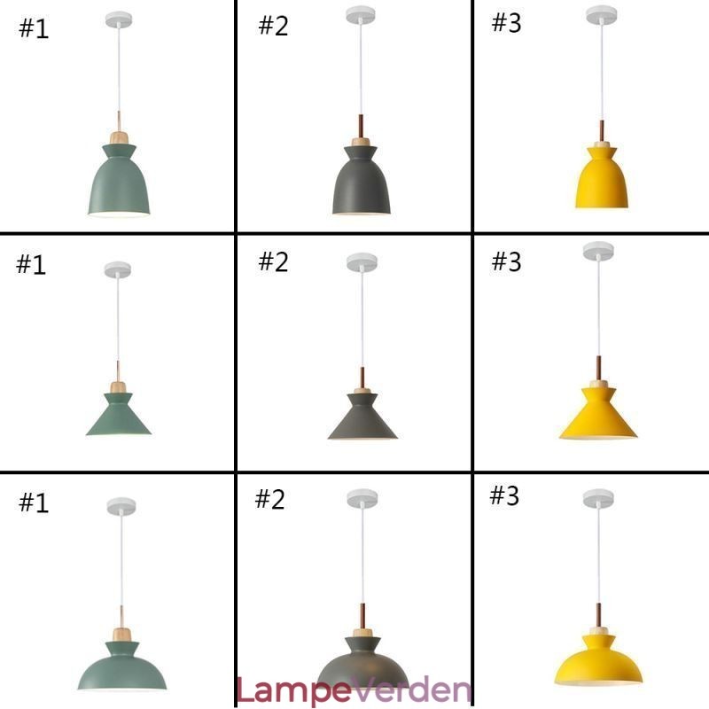 Pendel Nordic Metal Dome Macaron Farver Lampe Lys