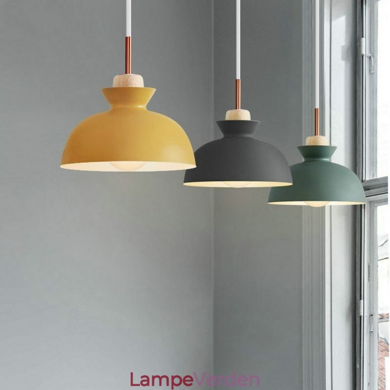 Pendel Nordic Metal Dome Macaron Farver Lampe Lys
