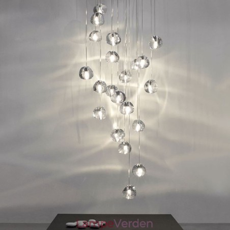 Moderne Crystal Cluster Pendel Light Unik Crystal Lampeskærm Duplex Trappe Moderne Crystal Cluster Pendel Light Unik Crystal Lampeskærm Duplex Trappe